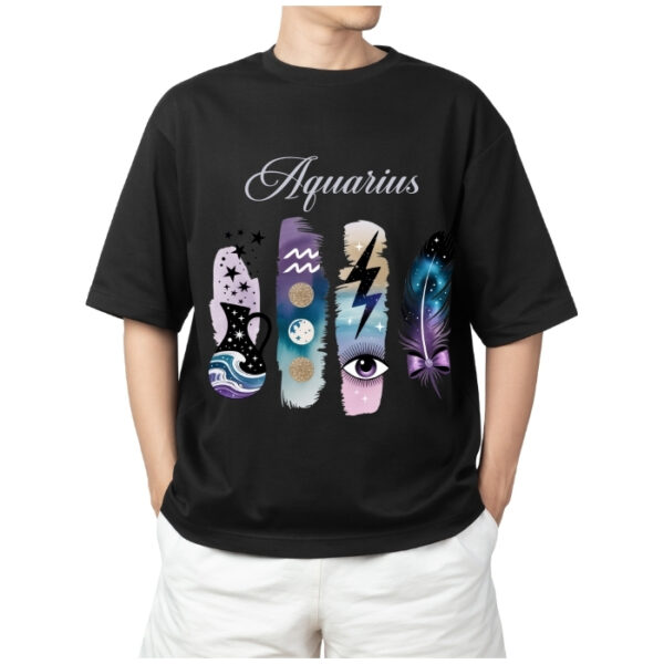 Men's Tshirt Aquarius  - Black