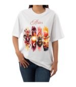 Aries Zodiac Tshirt for women - White | Carry Your Cosmic Energy