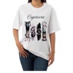 Capricorn Zodiac Tshirt for women - White | Carry Your Cosmic Energy